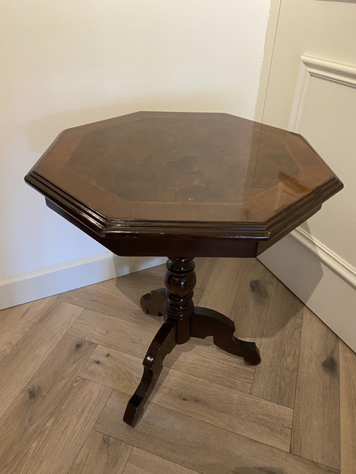 Walnut Antique Octagonal Side Table