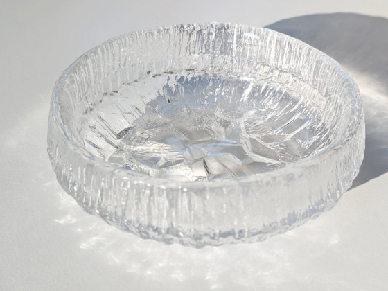 Image 1 of Vintage Iittala "Lunaria" brutalistische glazen kom van Tapio Wirkkala, Finland, jaren 1970 Design