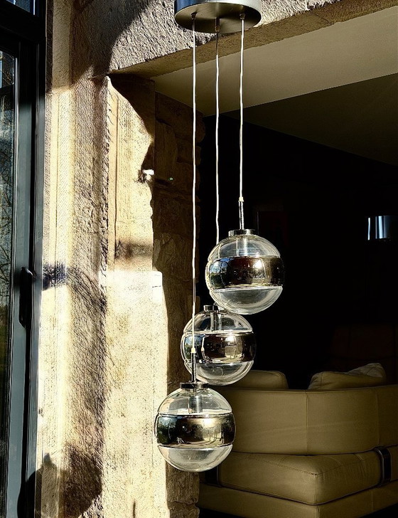 Image 1 of Lampada a sospensione a cascata Space Age – Peill & Putzler – anni '70