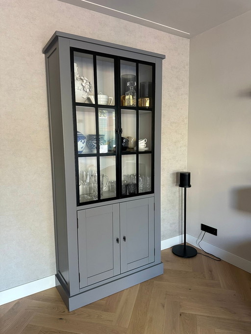 Vaisselier de luxe avec portes en verre, 215x96x38 cm