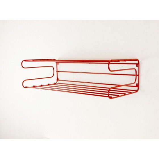 Image 1 of Vintage IKEA red wall rack from the Eighties in Memphis, Pilastro or Tomado 1980s