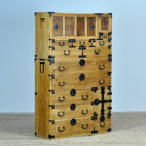 Japanese Tansu chest of drawers, circa 1880, Iron, Wood, Black (photo 3 of 14)