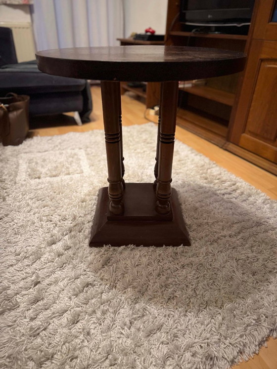 Vintage Art Deco Round Side Table, 1930s – Wood (photo 7 of 7)