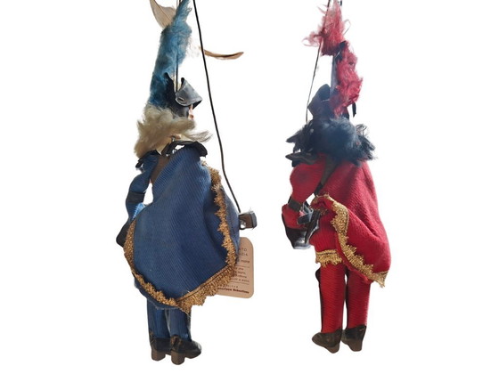 Image 1 of Couple de marionnettes siciliennes artisanales - Orlando et Angelica - Lanzafame Company