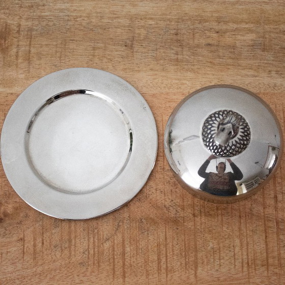 Image 1 of Vintage silver-plated butter dish with duck head: Swedish design