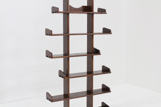 Image 1 of Vintage brutalist pyramid bookcase room divider