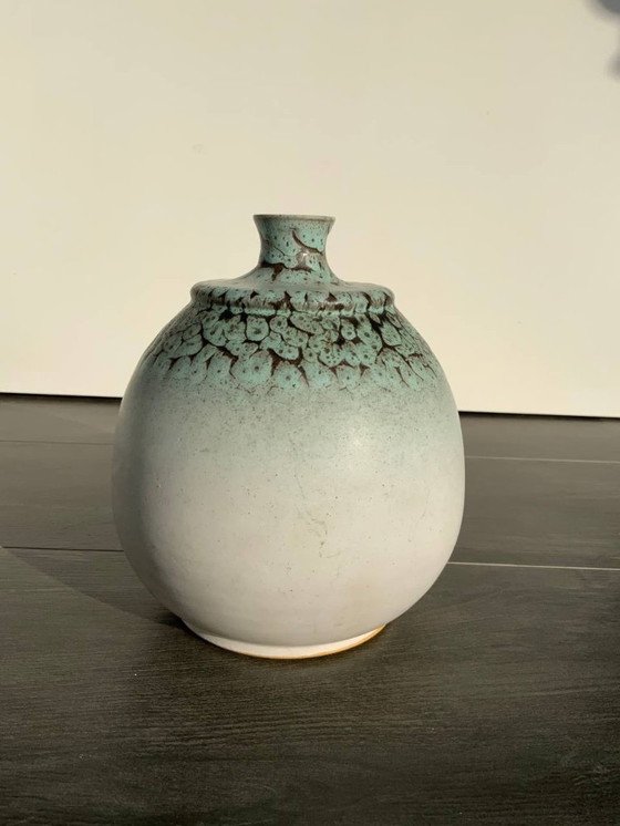 Image 1 of Pottery Vase – "Snakeskin" Shrink-Glaze by Albert Kiessling (KLW), Langenhessen