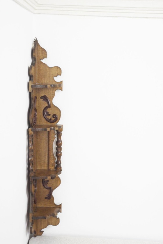 Scaffale Angolare Vintage da Parete Legno Barocco Curio Etagère Ornato Sospeso Display – Armadi a muro, Wood (photo 4 of 10)