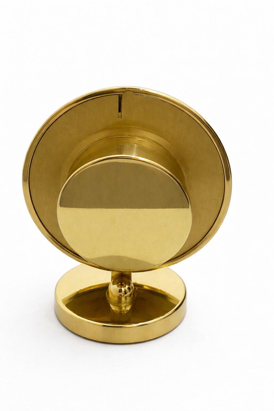 Image 1 of Vintage Chass World Time Desk Clock – Solid Brass – 1980s Design 