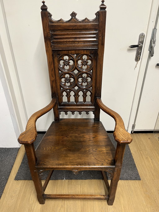 Two Gothic armchairs