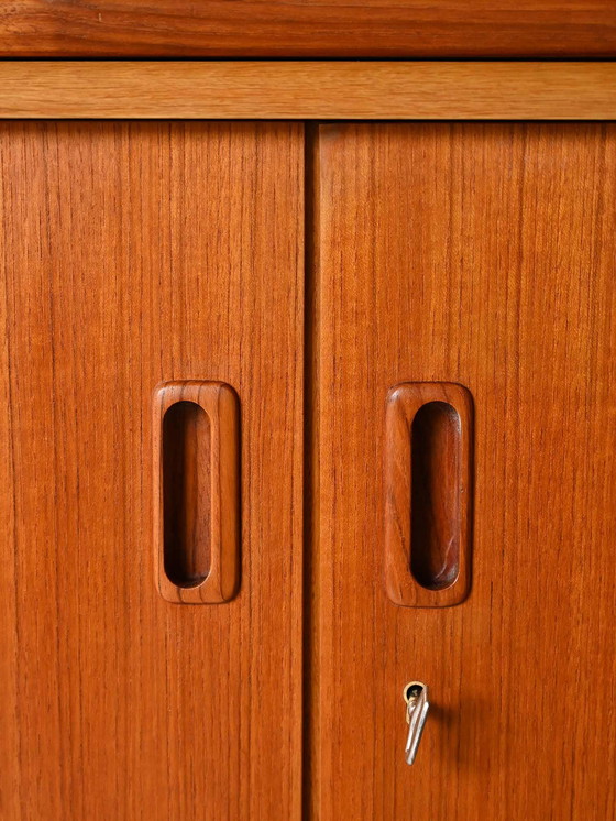 Image 1 of Scandinavian Teak Sideboard with Drawers and Hidden Desk