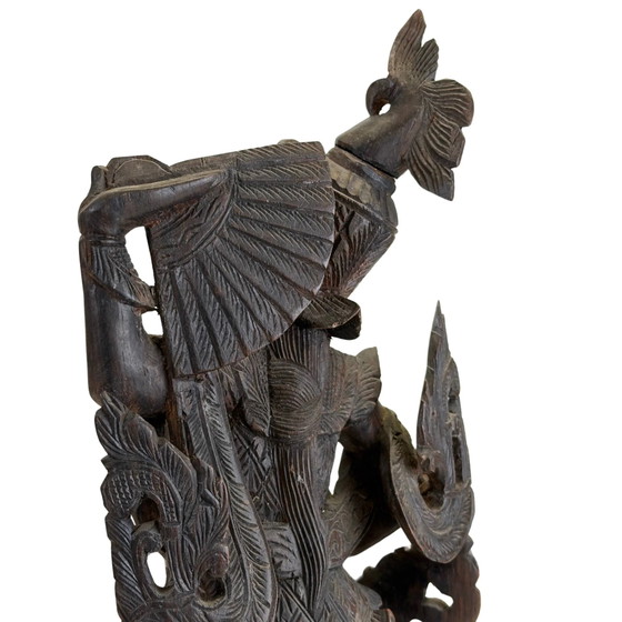 Kinnari antiguo, Birmania (Myanmar), estilo Mandalay, ca. 1880–1920 Teca maciza tallada a mano Antigüedad (photo 8 of 9)