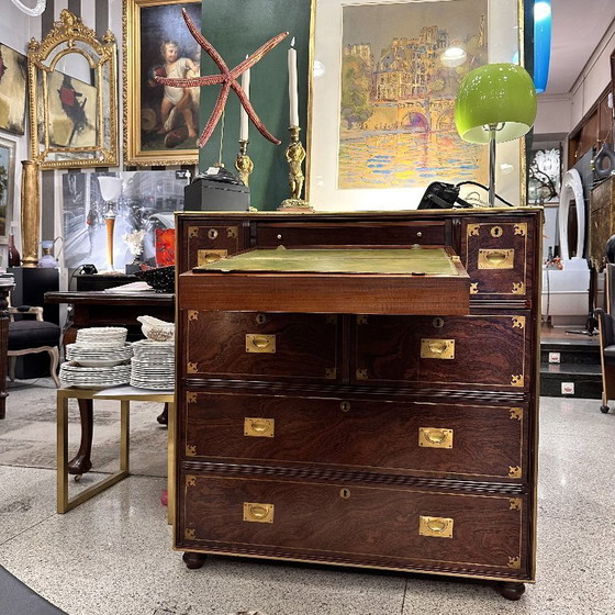 Image 1 of Campagnetafel, mahoniehout, begin 20e eeuw – Verenigd Koninkrijk