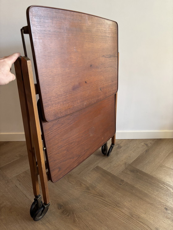 Image 1 of Vintage Scandinavische Opklapbare Serveerwagen Jaren 60/70 M