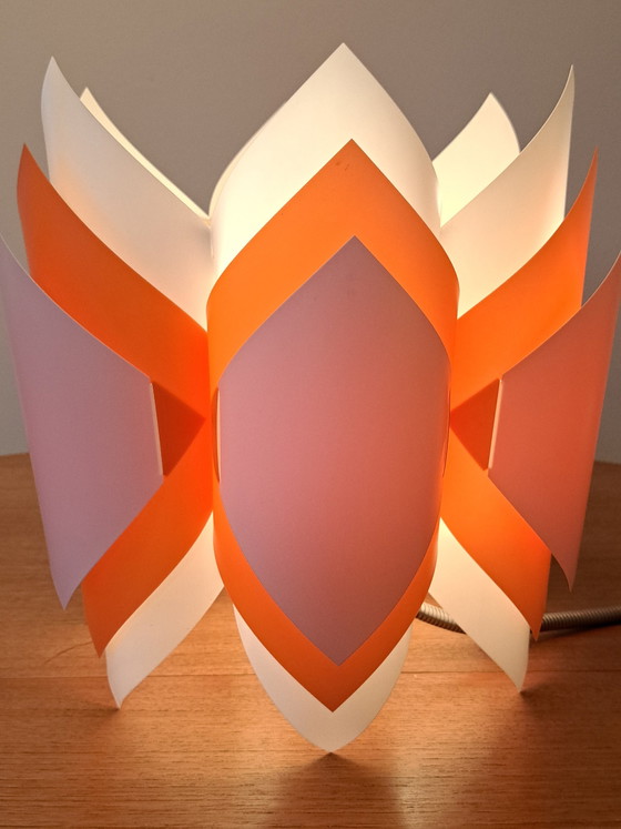 Image 1 of Lampada a sospensione vintage – Design anni '70 – Plastica – Arancione/Bianco – Ottime condizioni