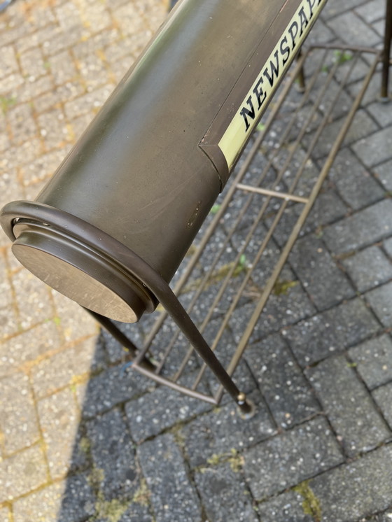 Image 1 of Vintage Hollywood Regency Newspaper Light Stand