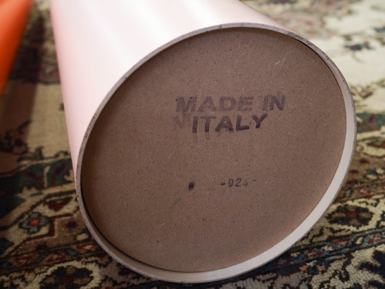 Image 1 of Lipstick mirror, pink, Italian design, 1970s, designer: Rodolfo Bonetto