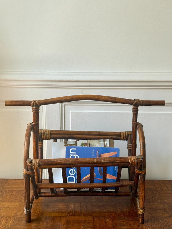 Rattan Magazine Rack – Wood (photo 3 of 9)