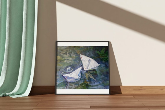 Original Oil Painting Contemporary Art Symbolism Water Cell With A Rule – Paintings & Drawings, Canvas (photo 3 of 7)