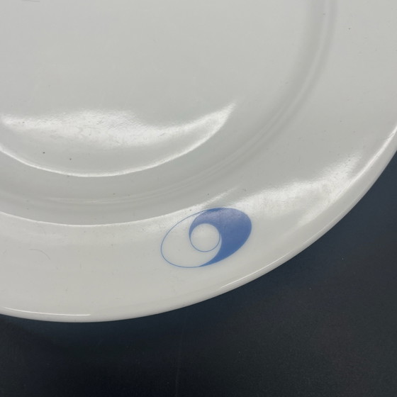 Villeroy & Boch Luxembourg, Tazza da caffè e piattino, Decorazione grafica blu, Stoviglie, Porcellana, Bianco (foto 7 di 9)