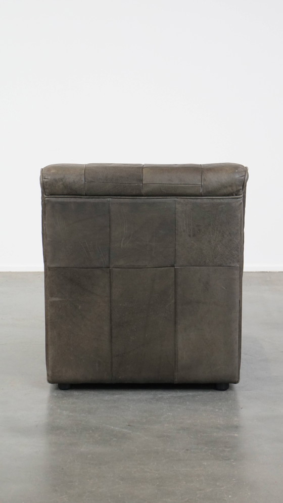 Image 1 of Grijze Vintage Lederen Design Fauteuil