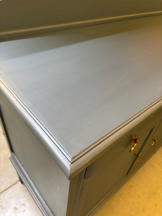 Antique Brocante Sideboard, Wood, Blue (photo 6 of 11)