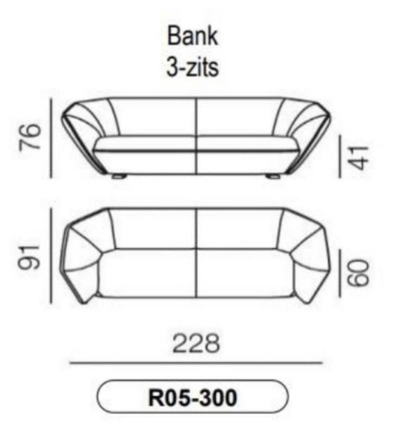 Image 1 of Pode (by Leolux) Sofá Colla de 3 plazas con cojín NUEVO
