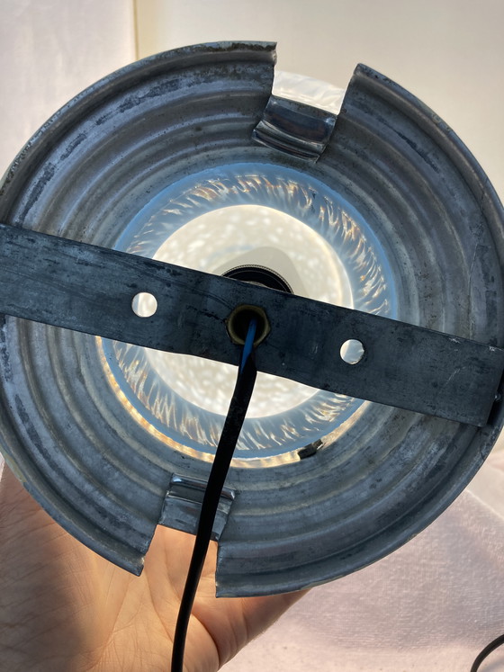 Image 1 of Vintage 1960s Clichy Blue Glass Table or Hanging Lamp