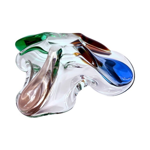 Bol en verre Rhapsody conçu par F. Zemek, Tchécoslovaquie, années 1960.