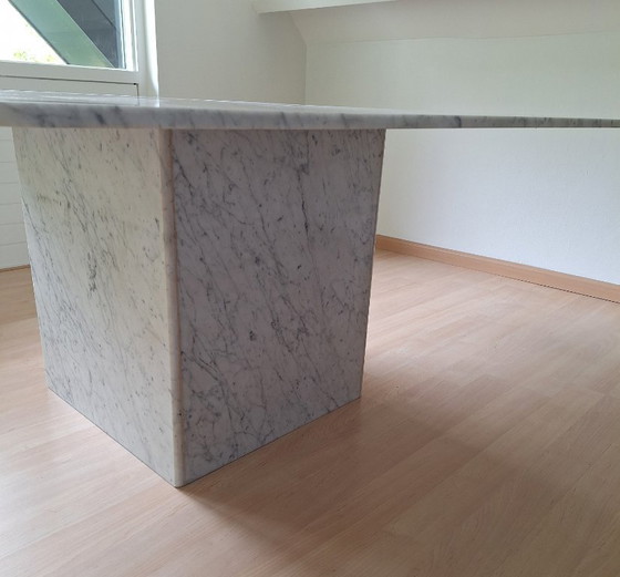 Image 1 of Carrara marble vintage dining table