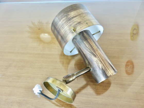 Image 1 of Dänische Wandleuchte aus massivem Messing, Jo Hammerborg, 1970