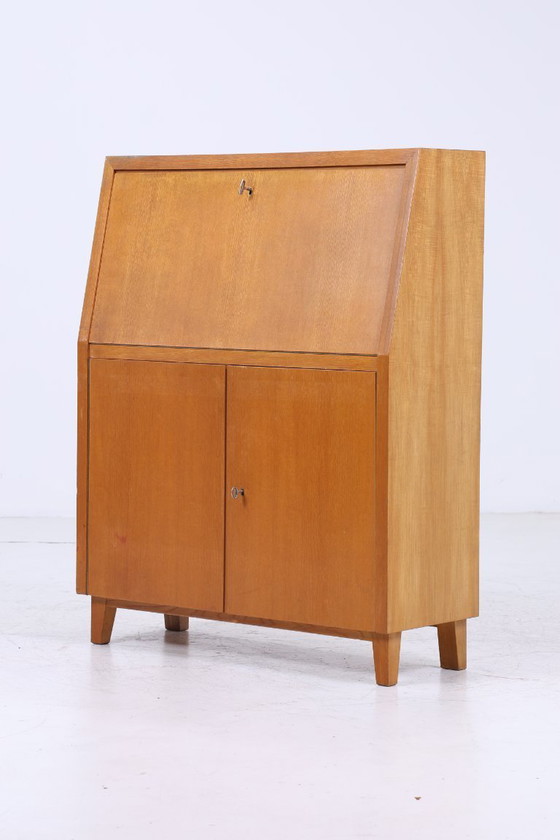 Image 1 of Vintage Musterring segretario in frassino | Mid Century desk cabinet work desk retro wood storage 50s #07-01