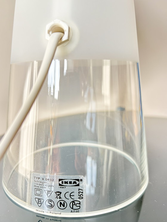 Image 1 of Lampada da tavolo IKEA Schlagervå – Vetro satinato e trasparente