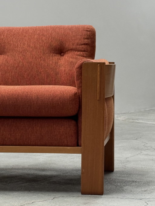 "JDYSK MØBELVAERK" DANEMARK FAUTEUIL TEAK BOIS TISSU FAUTEUIL 1960