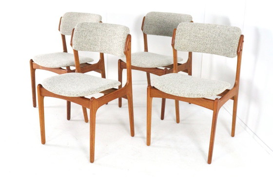Image 1 of Set of 4 Erik Buch O.D. Mobler chairs, model 49, vintage dining chairs, newly upholstered