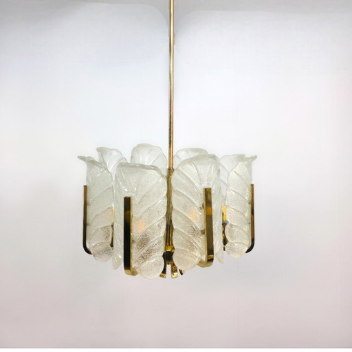 Carl Fagerlund for JBS Murano chandelier with Murano feathers. 1960s