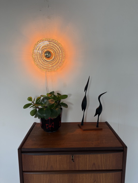 Image 1 of Applique murale vintage en verre dépoli, Peil & Putzler, années 1970