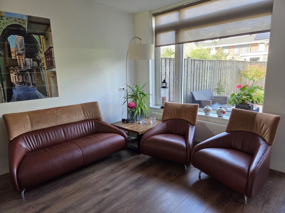 Image 1 of Wunderschönes Leolux Solymi-Set: 2-Sitzer-Sofa und 2 Sessel in exzellentem Zustand.