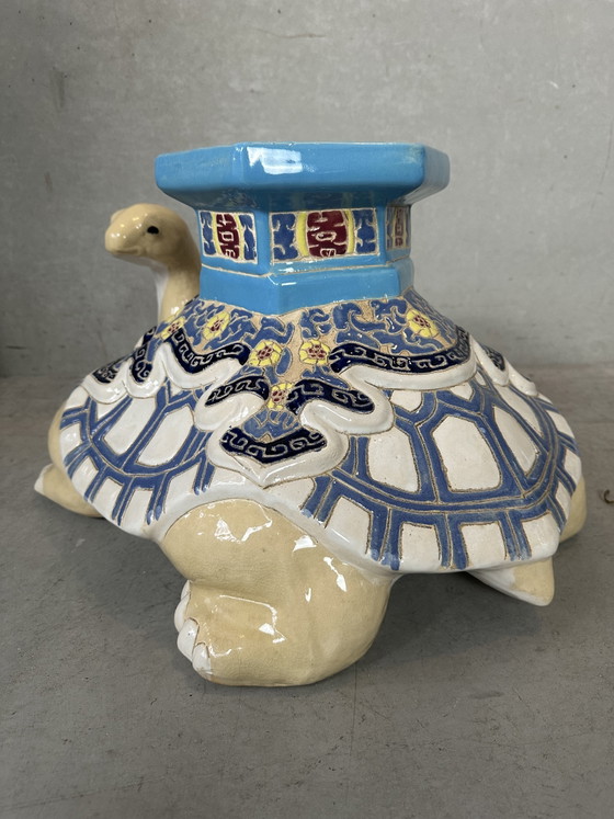 Image 1 of Vintage schildpad plantenstandaard - keramiek