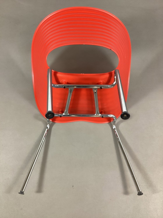 Image 1 of 5 sedie di design impilabili degli anni Novanta, in poliestere cromato