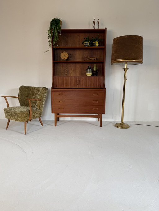 Vintage XL brass floor lamp in Hollywood Regency style '70