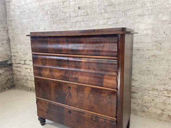 Image 1 of Biedermeier chest of drawers antique around 1850