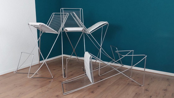 Image 1 of 4 sgabelli da bar Kreuzschwinger di Till Behrens, anni '90