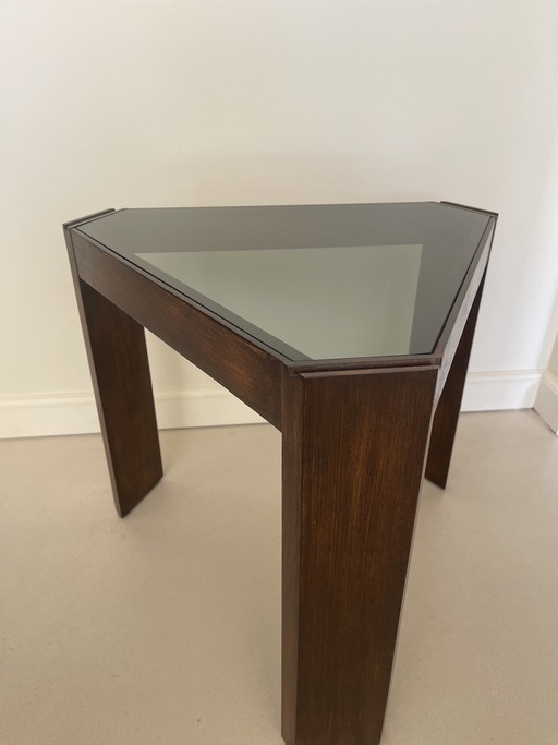 Vintage Porada Arredi wooden triangle side table