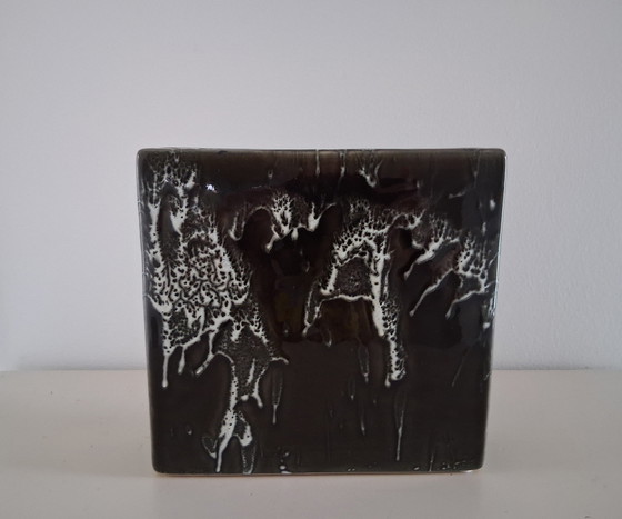 Image 1 of Grün-braun emaillierter PTMD-Blumentopf