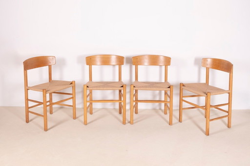 4x Børge Mogensen J39 Oak Dining Chairs, FDB Furniture 1981