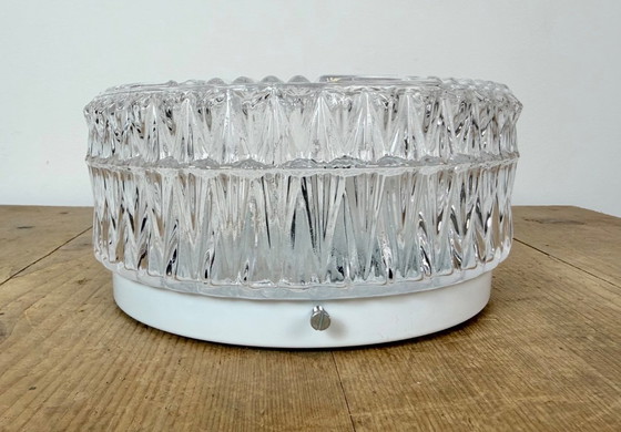 Vintage glazen wand- of plafondlamp uit de jaren 70. – Wandlampen, Metal, Glass (photo 5 of 16)