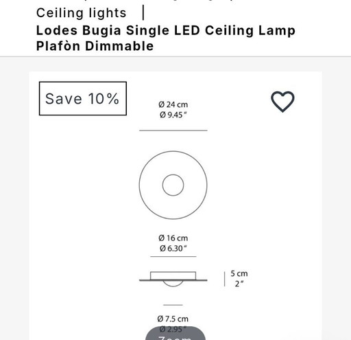 Bugia Single Led ceiling light