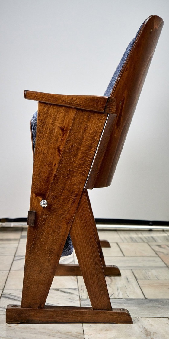 Image 1 of Vintage Blue Folding Cinema Chairs, 1970s Czechoslovakia