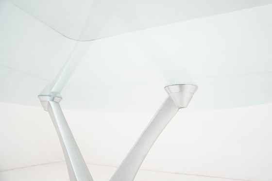 Image 1 of Tavolo da pranzo Rolf Benz 7800, 1210 sedie in pelle marrone, 6 pezzi